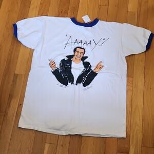 Vintage 80s The Fonz Happy Days White Blue Ringer Graphic Tee XL paramount 1976